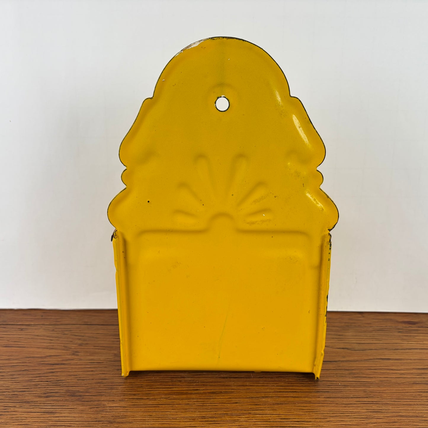 Vintage emaille zoutpot geel