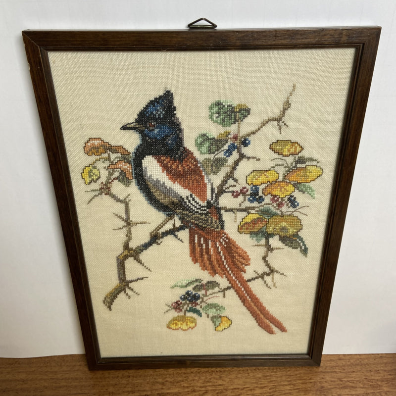 Vintage geborduurde vogel