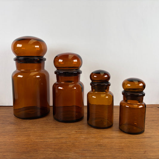 Vintage apothekerspotten bruin glas