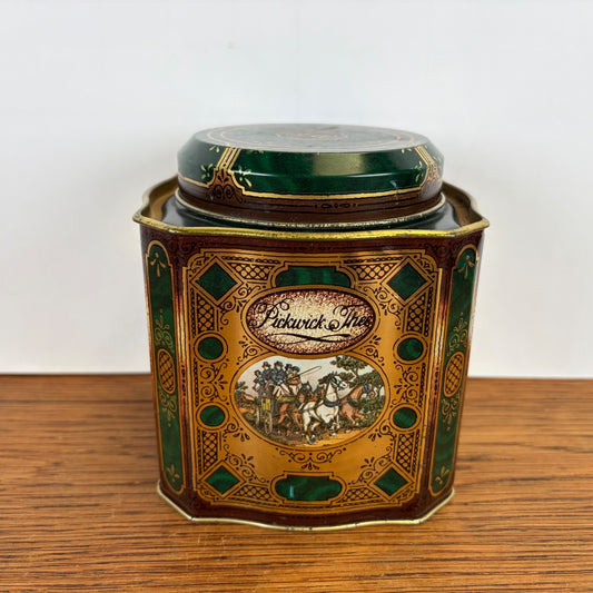 Vintage Pickwick Thee blik Douwe Egberts groen goud