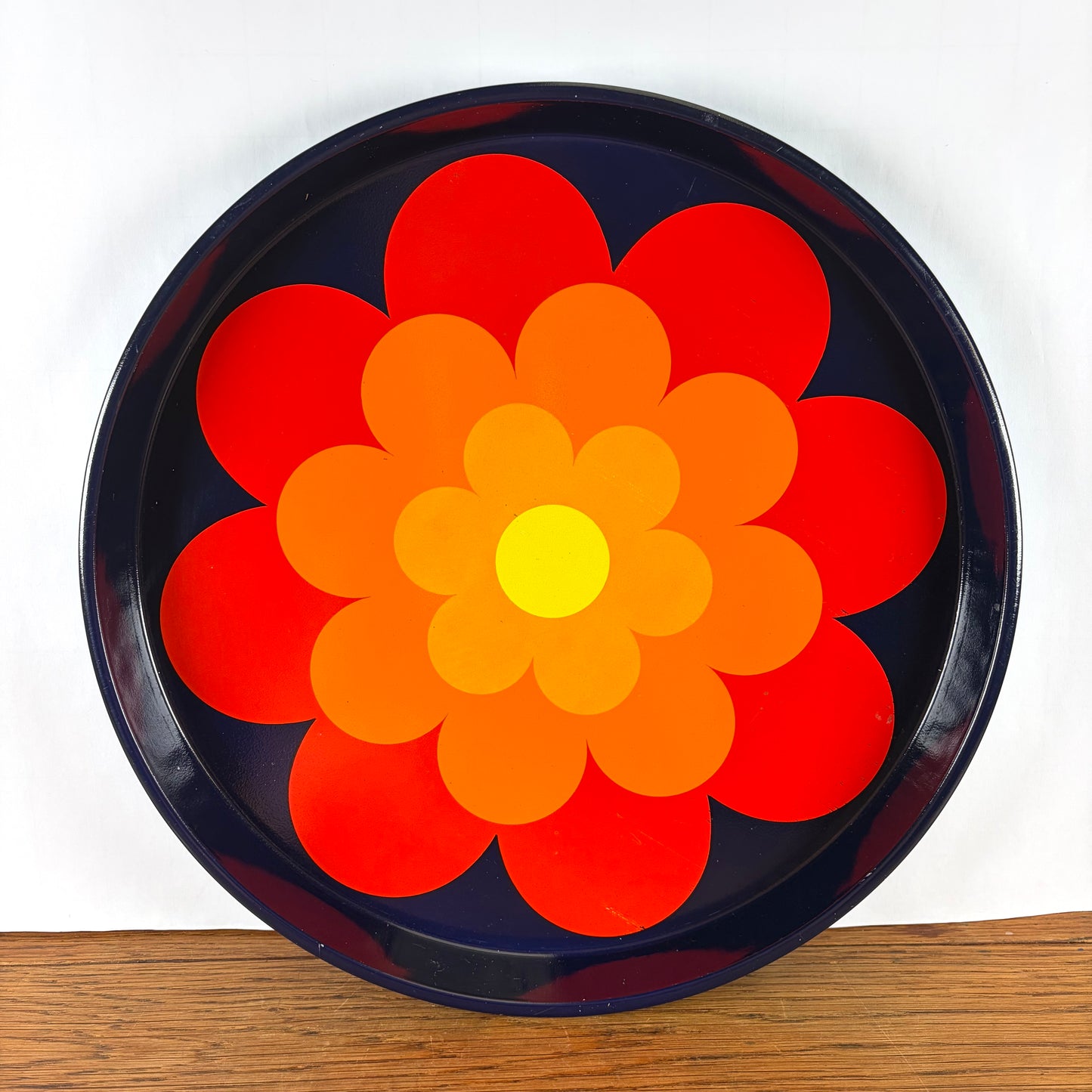 Vintage jaren 70 dienblad bloem
