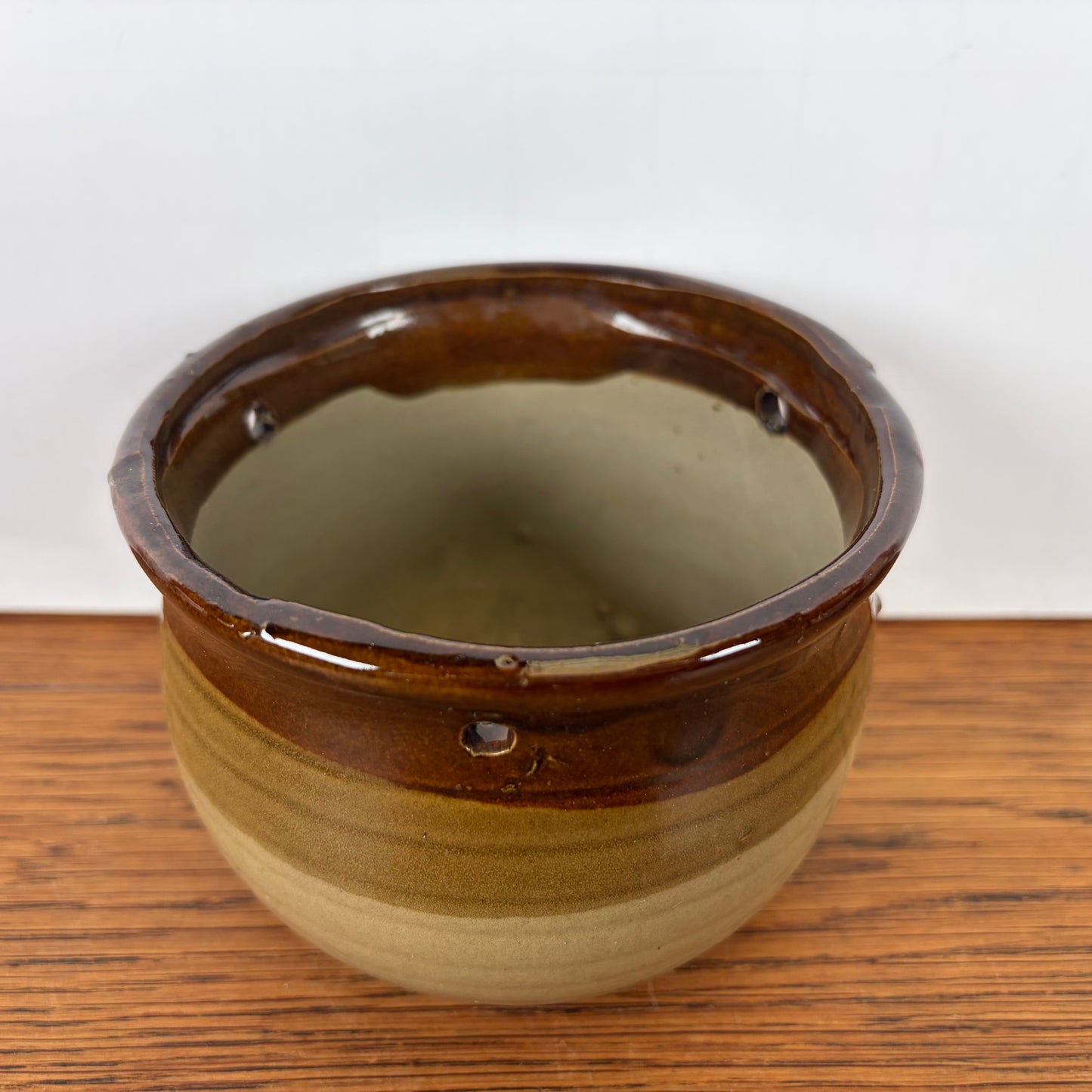Vintage hangbloempot bruin