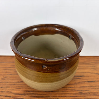 Vintage hangbloempot bruin