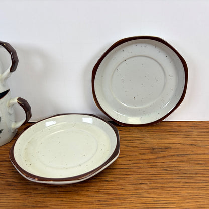 Vintage kop en schotel set wilde bloemen achthoekig