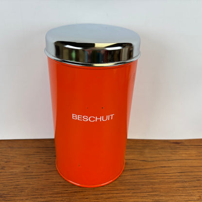 Vintage Brabantia oranje beschuitbus