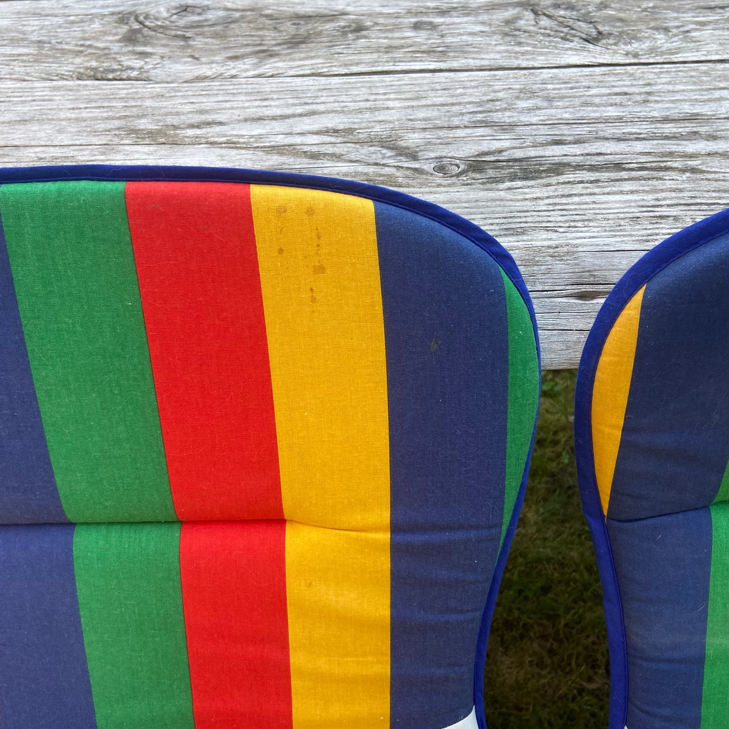 Vintage tuinstoel kussens streep