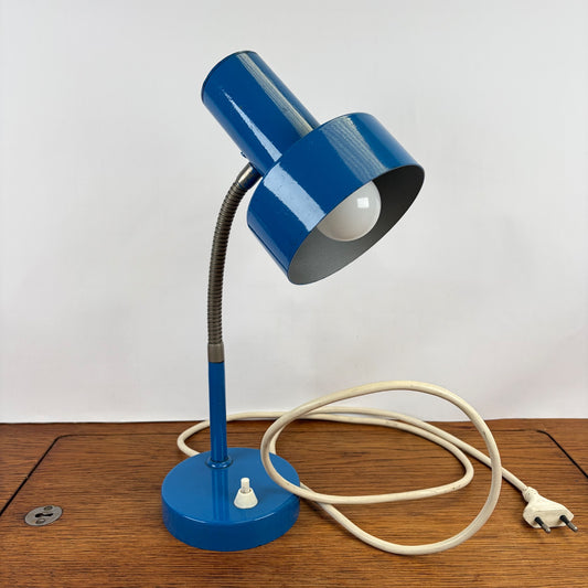 Vintage blauwe bureaulamp