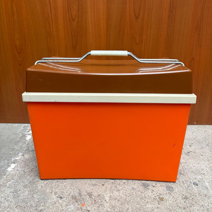 Vintage Curver koelbox oranje bruin