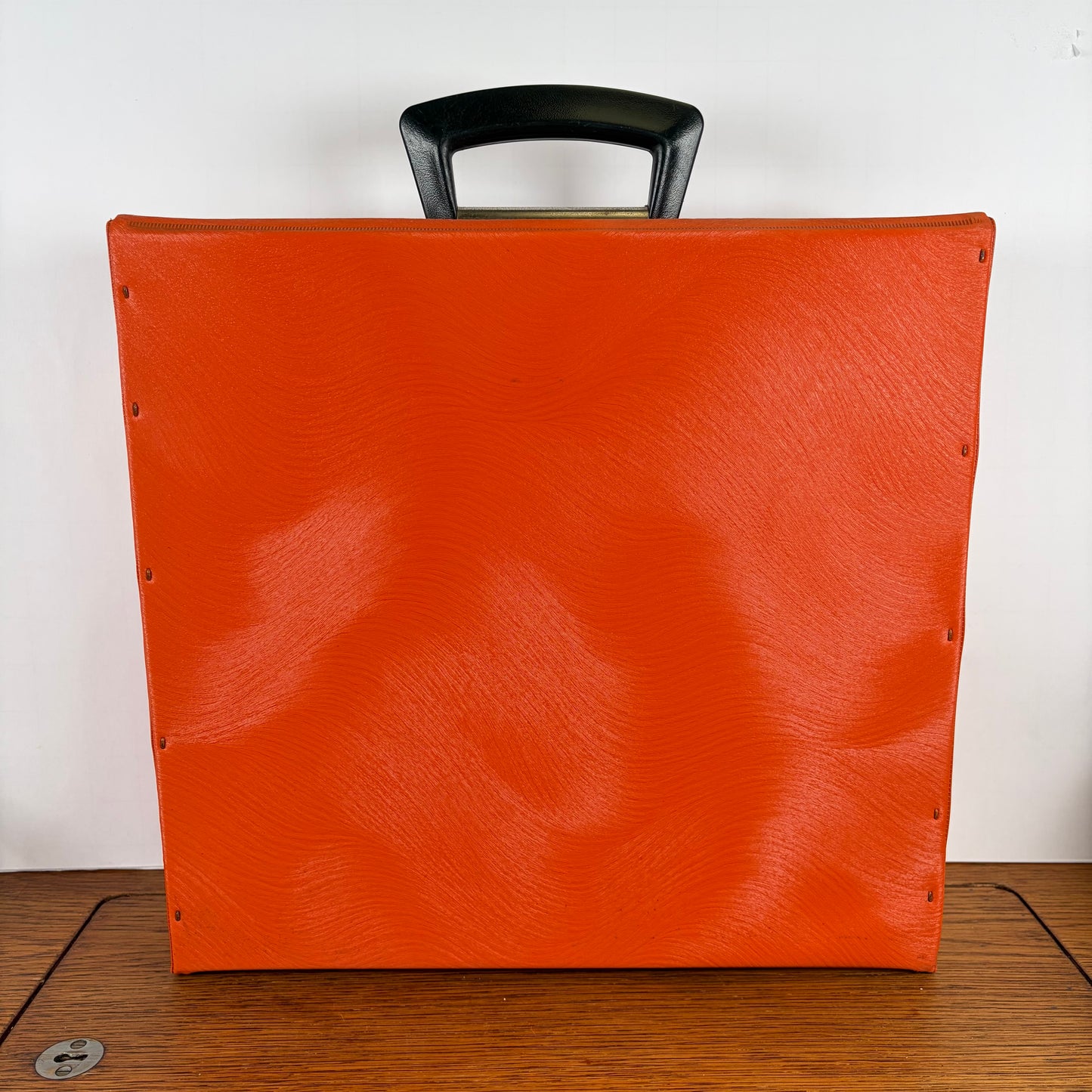 Vintage oranje lp koffer