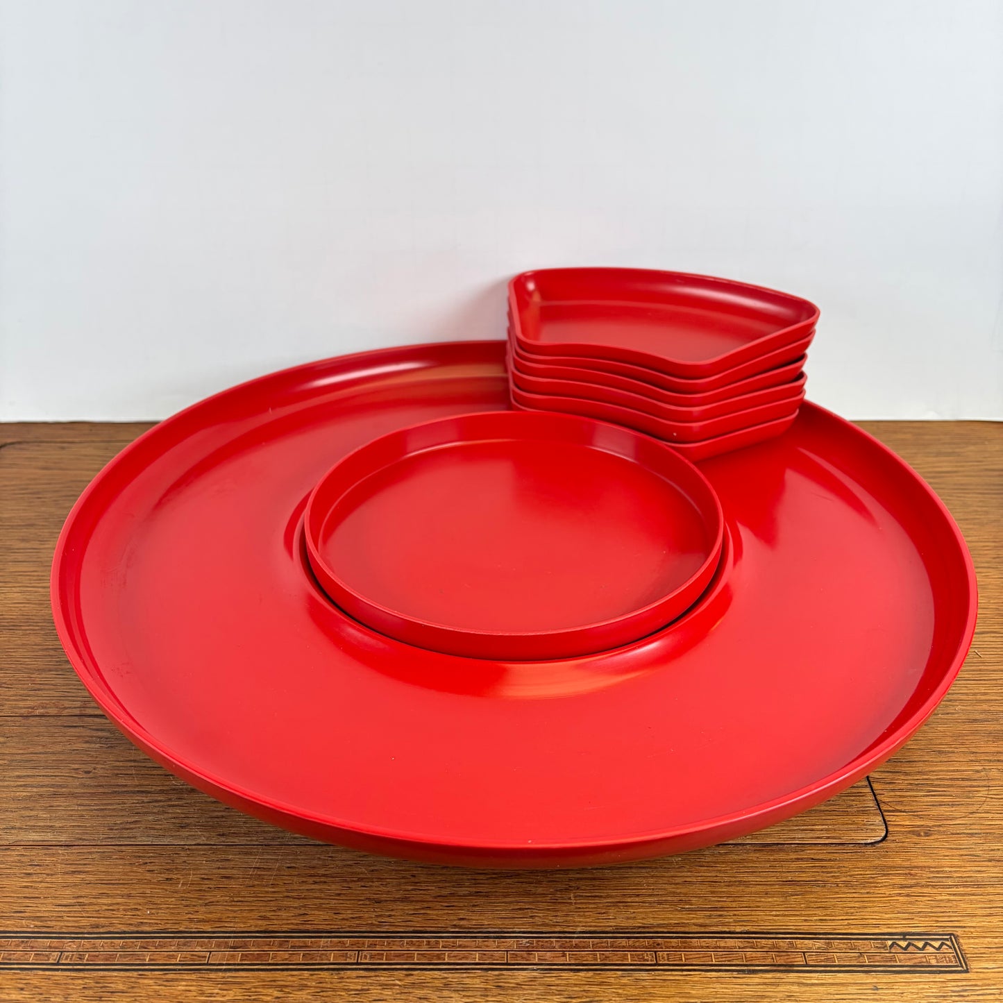 Vintage snackschaal rood