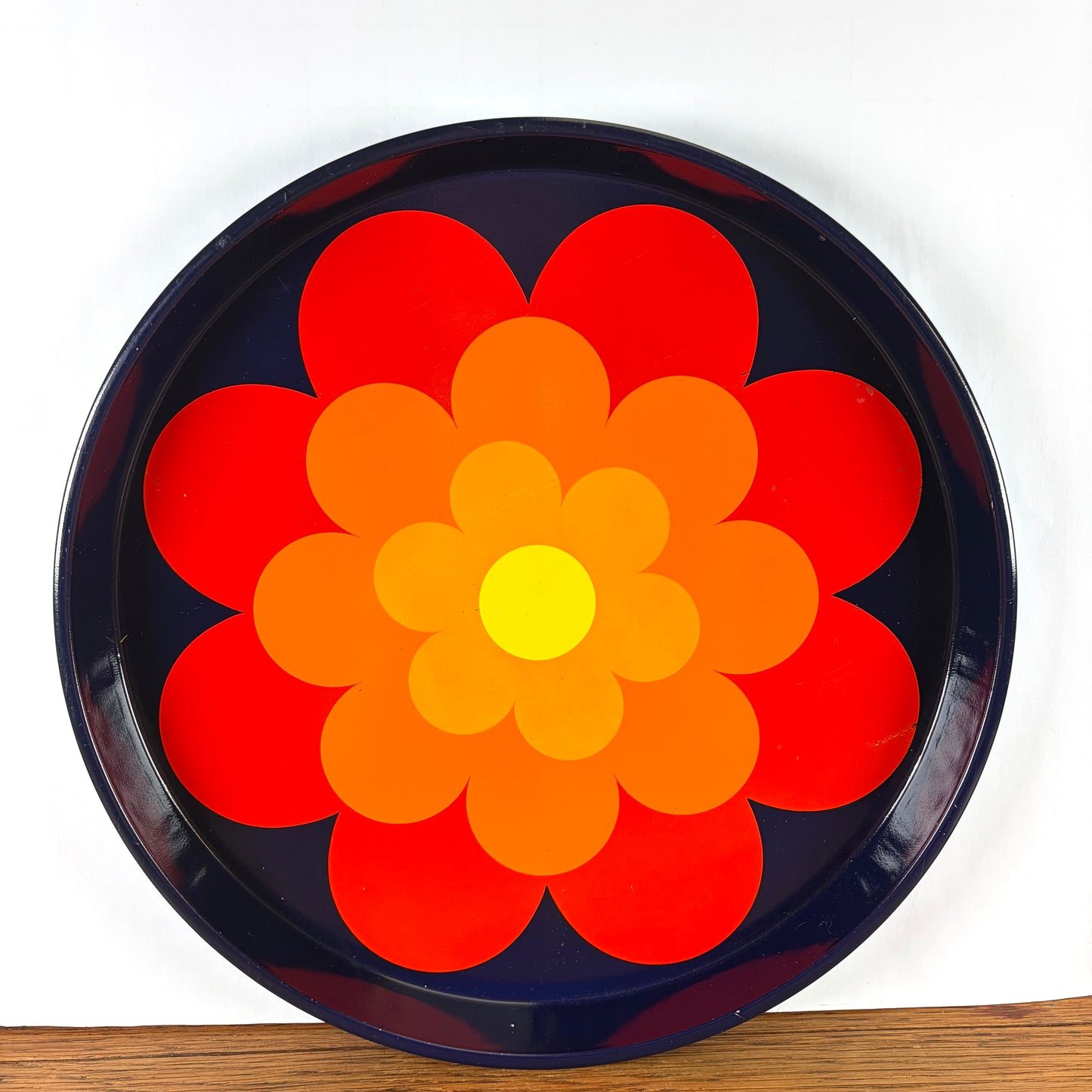 Vintage jaren 70 dienblad bloem