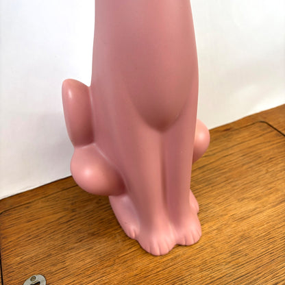 Vintage grote roze keramiek kat staand