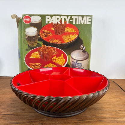 Vintage Emsa snackschaal rood met originele doos