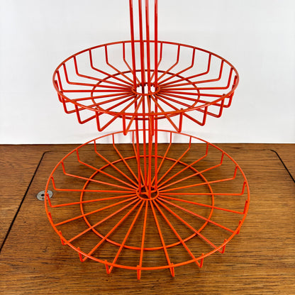 Vintage oranje etagere fruitschaal