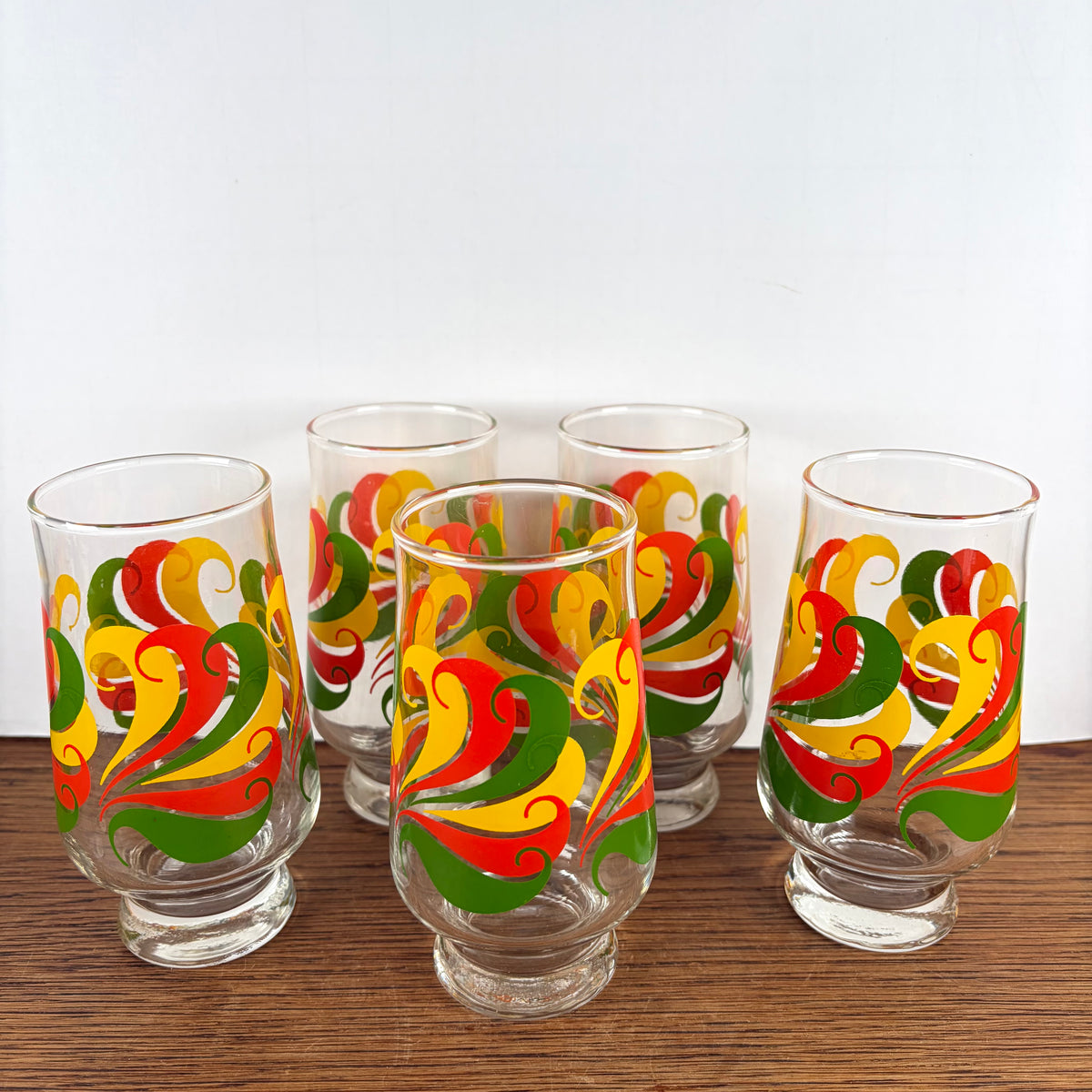5 vintage glazen