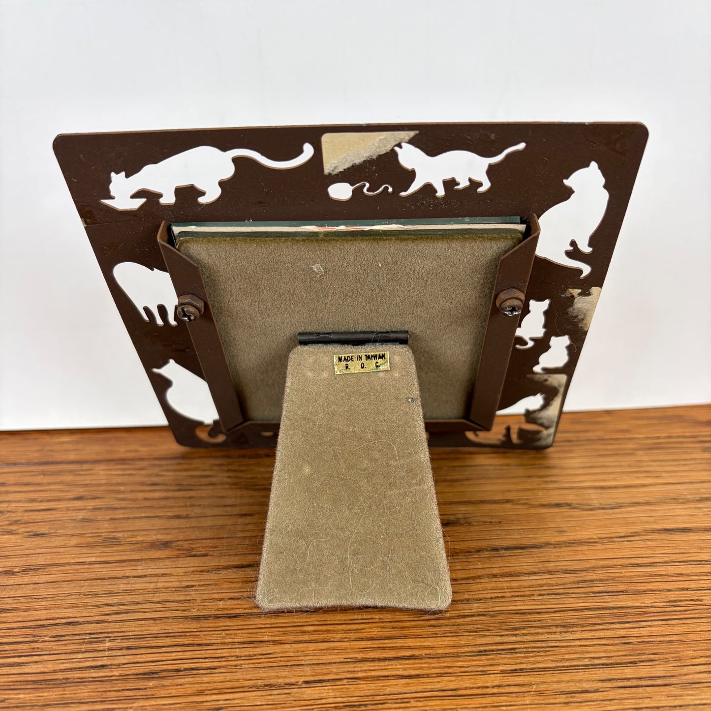 Vintage metalen fotolijstje katten The Nature Company