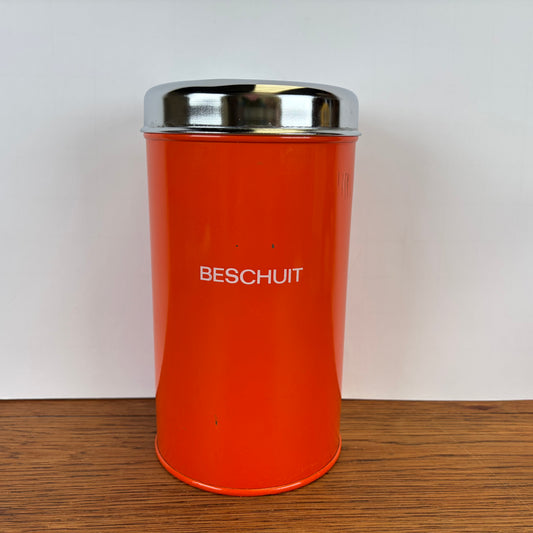 Vintage Brabantia oranje beschuitbus