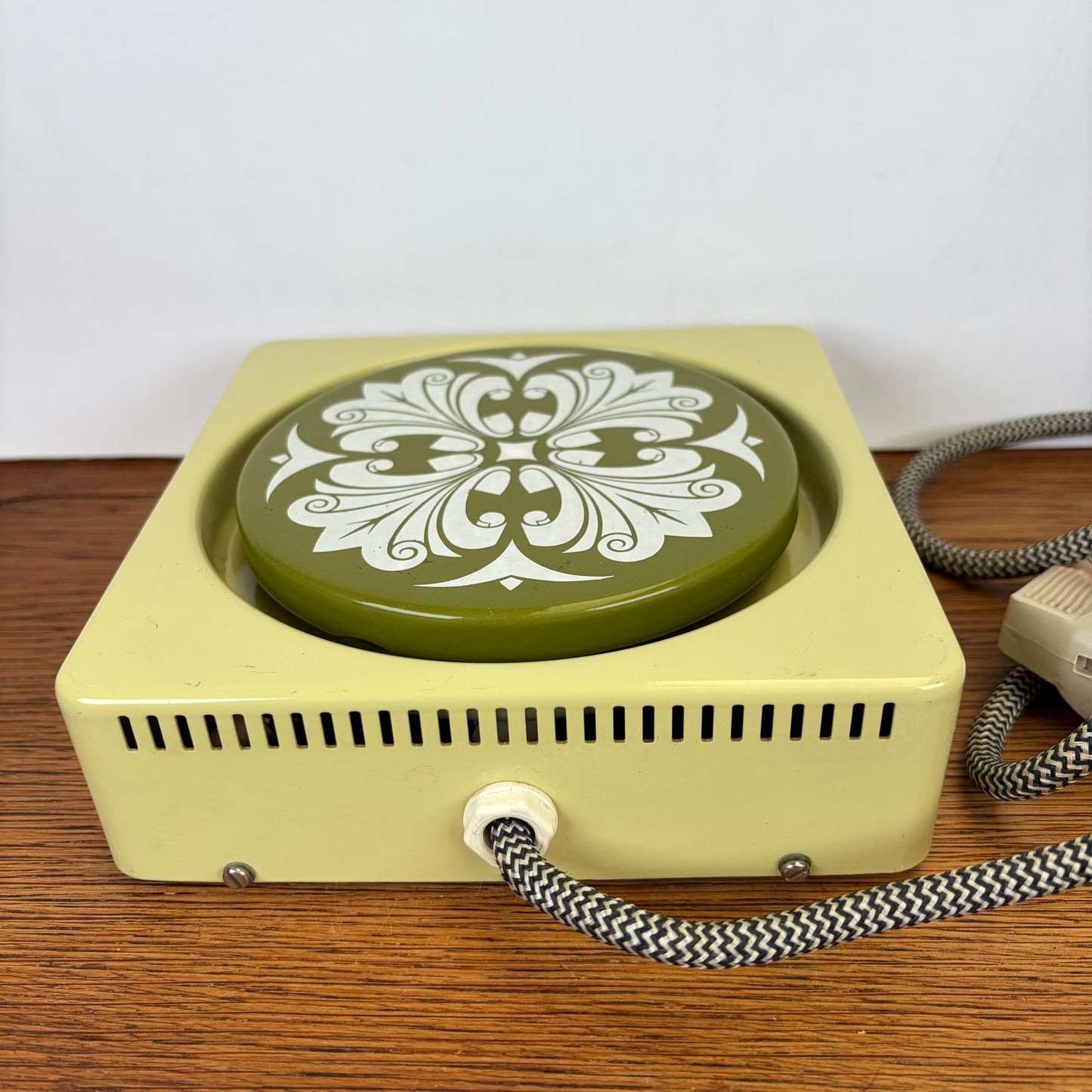 Vintage warmhoudplaatje groen