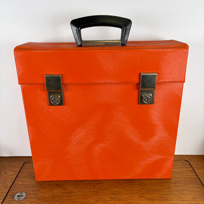 Vintage oranje lp koffer