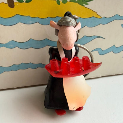 Vintage sleutelhanger Juffrouw Schaap