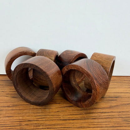Vintage houten servetringen