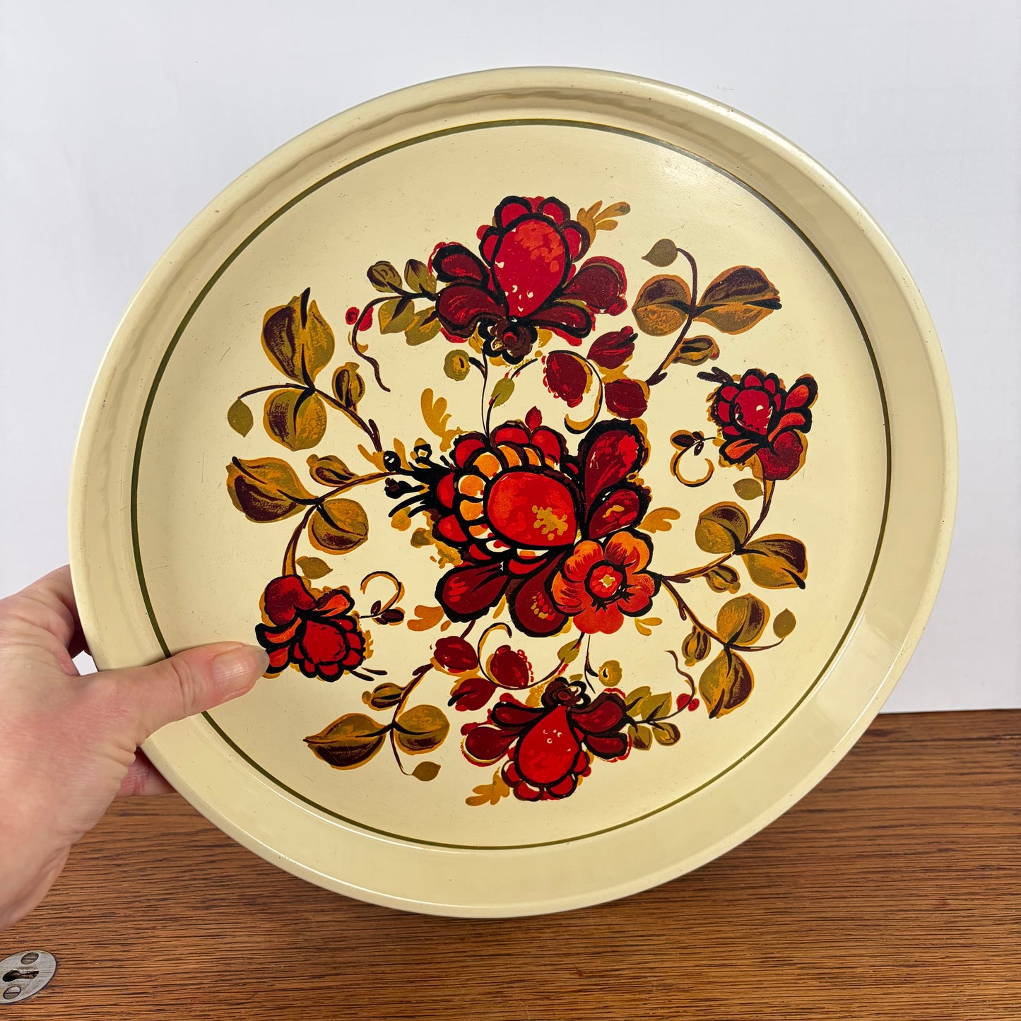 Vintage dienblad bloemen