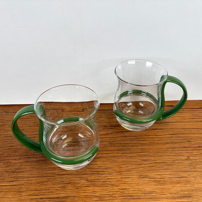 Vintage theeglazen groene houder