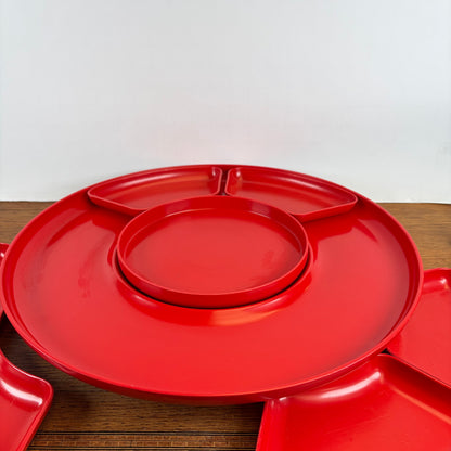 Vintage snackschaal rood