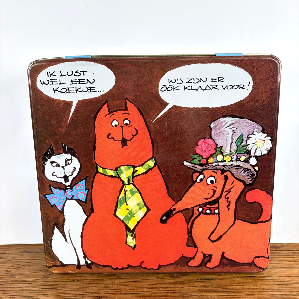 Vintage koekjesblik Jan Jans en de Kinderen