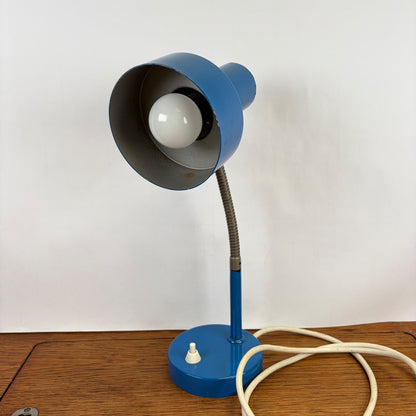 Vintage blauwe bureaulamp
