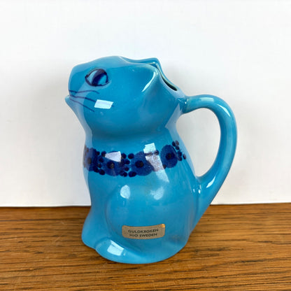 Vintage Guldkroken Hjo Sweden roomkannetje kat