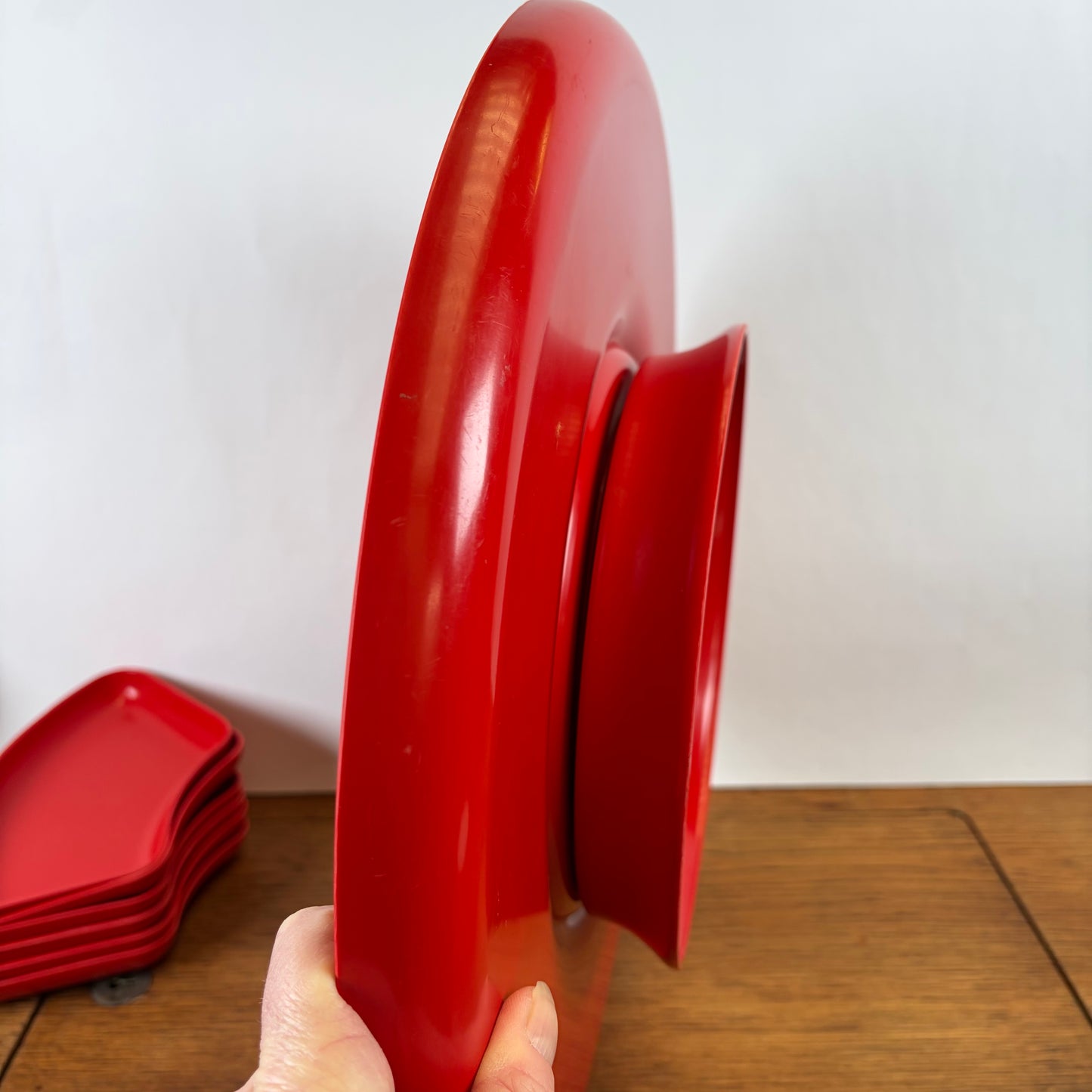 Vintage snackschaal rood