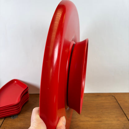 Vintage snackschaal rood