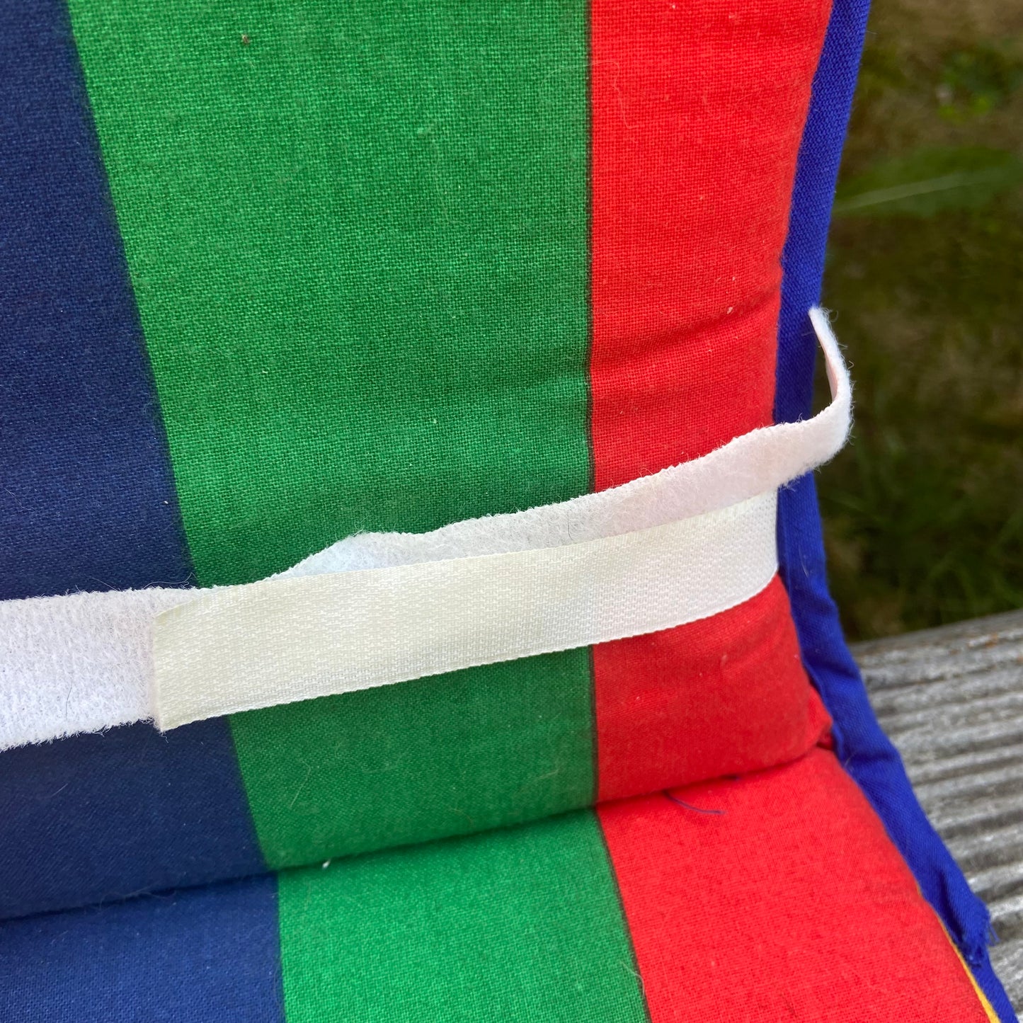 Vintage tuinstoel kussens streep