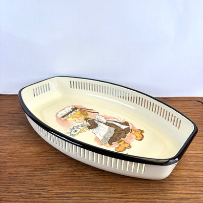 Vintage Sarah Kay emaille schaal