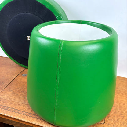 Vintage groene poef met opbergruimte