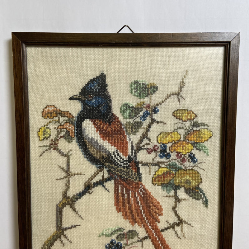 Vintage geborduurde vogel