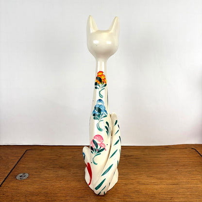 Vintage kat wit met bloemen Portugal