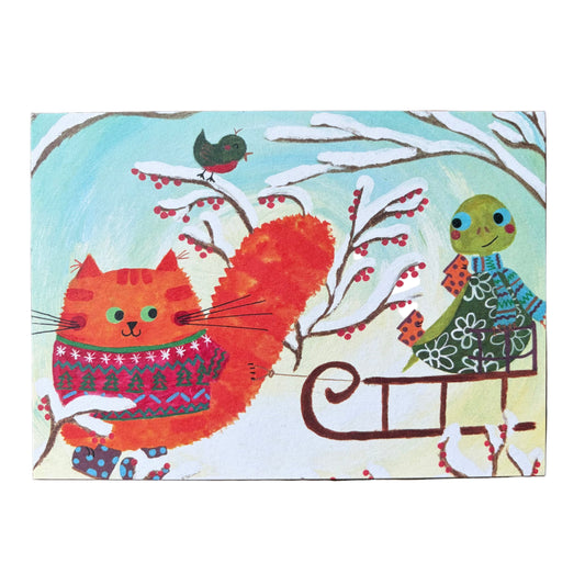 Kaart Poes Pompoen in de sneeuw