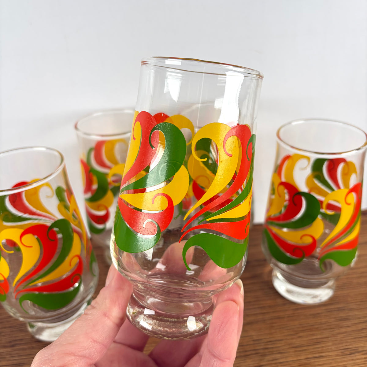 5 vintage glazen