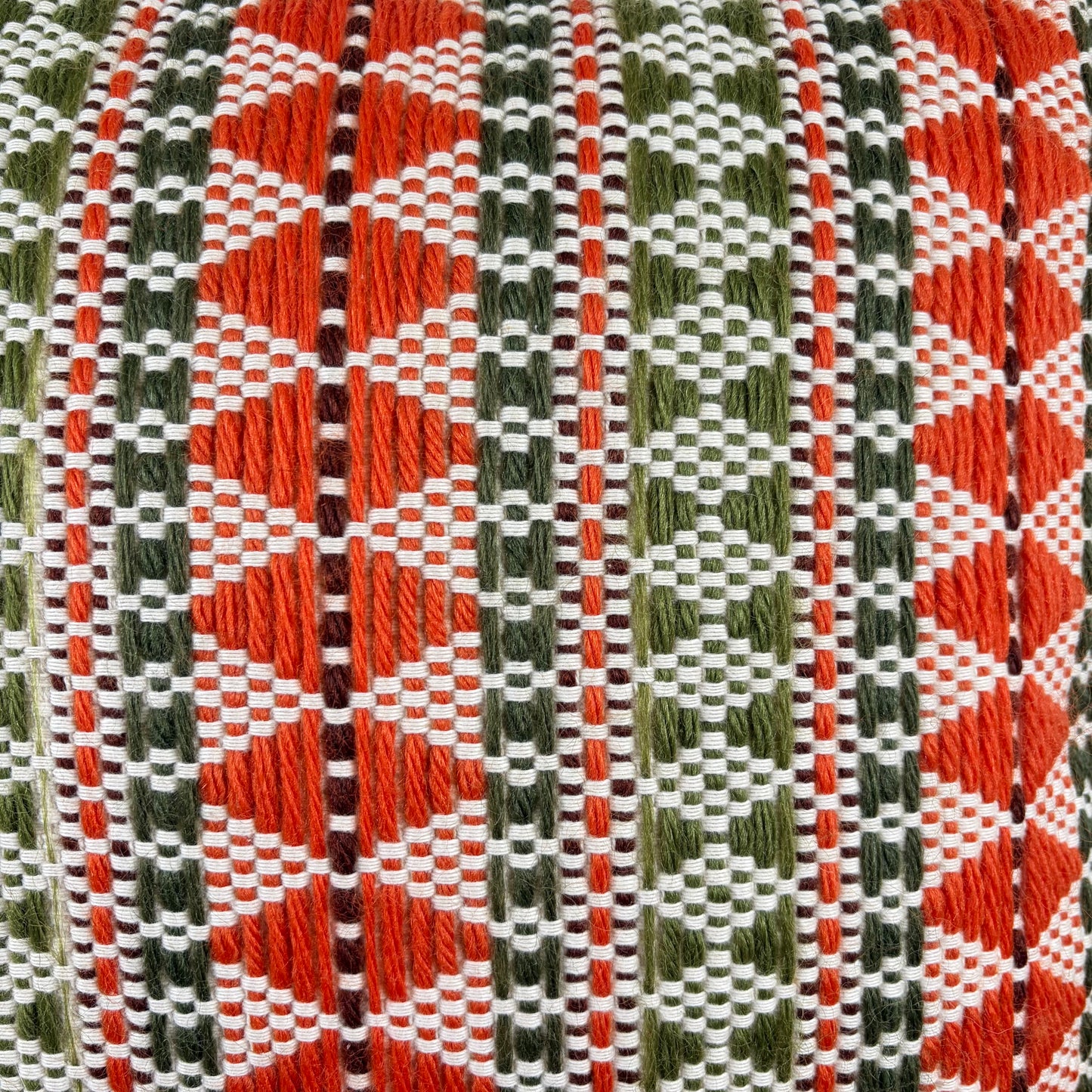 Vintage kussen oranje groen