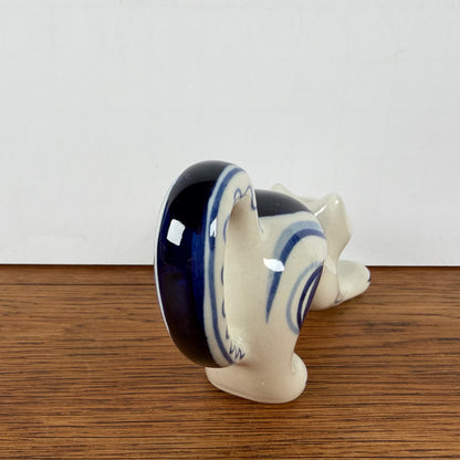 Vintage blauwe kat Gzhel