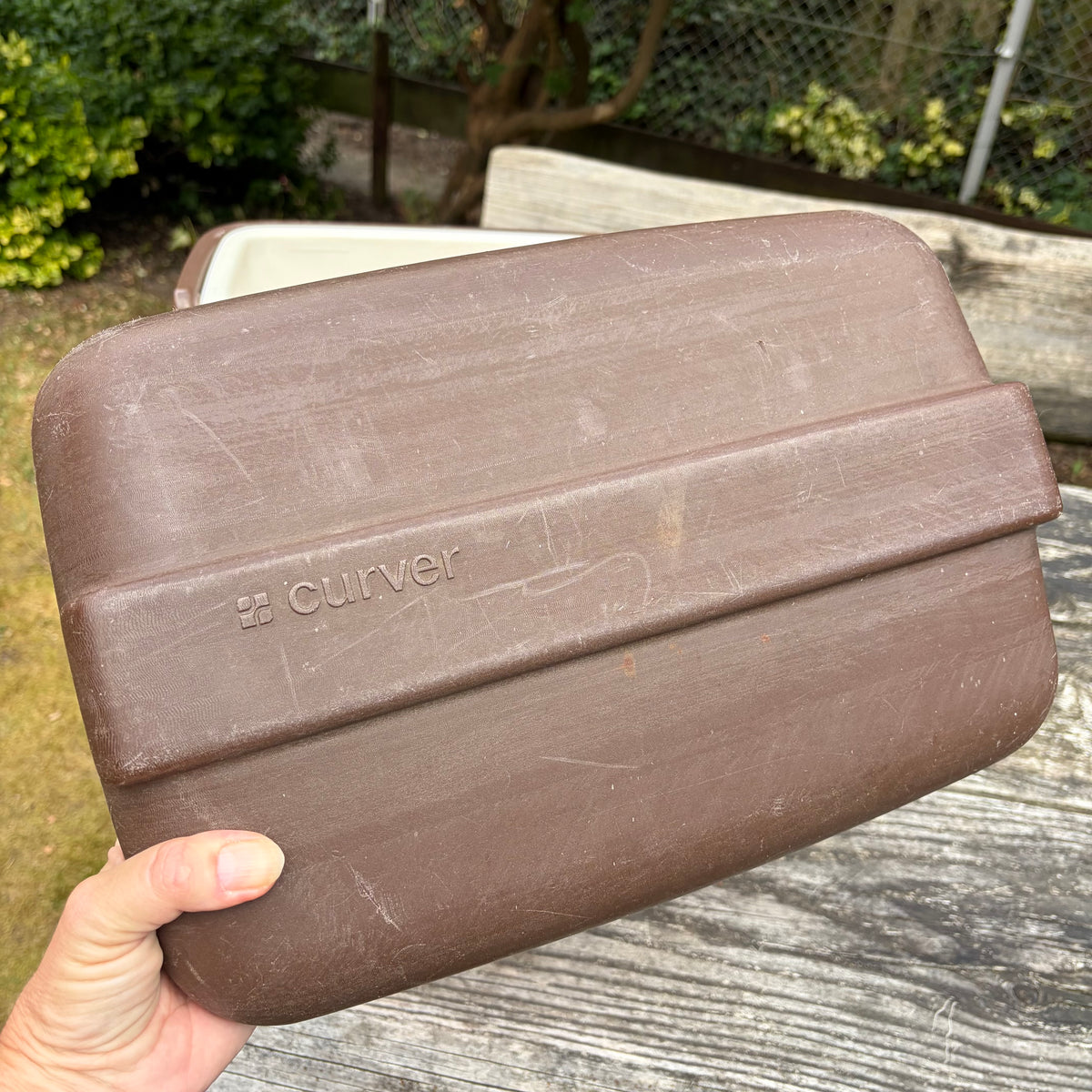 Vintage oranje curver koelbox
