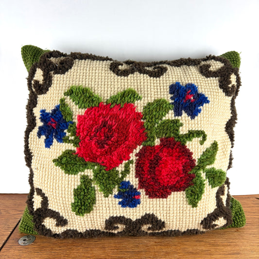 Vintage kussen met rozen