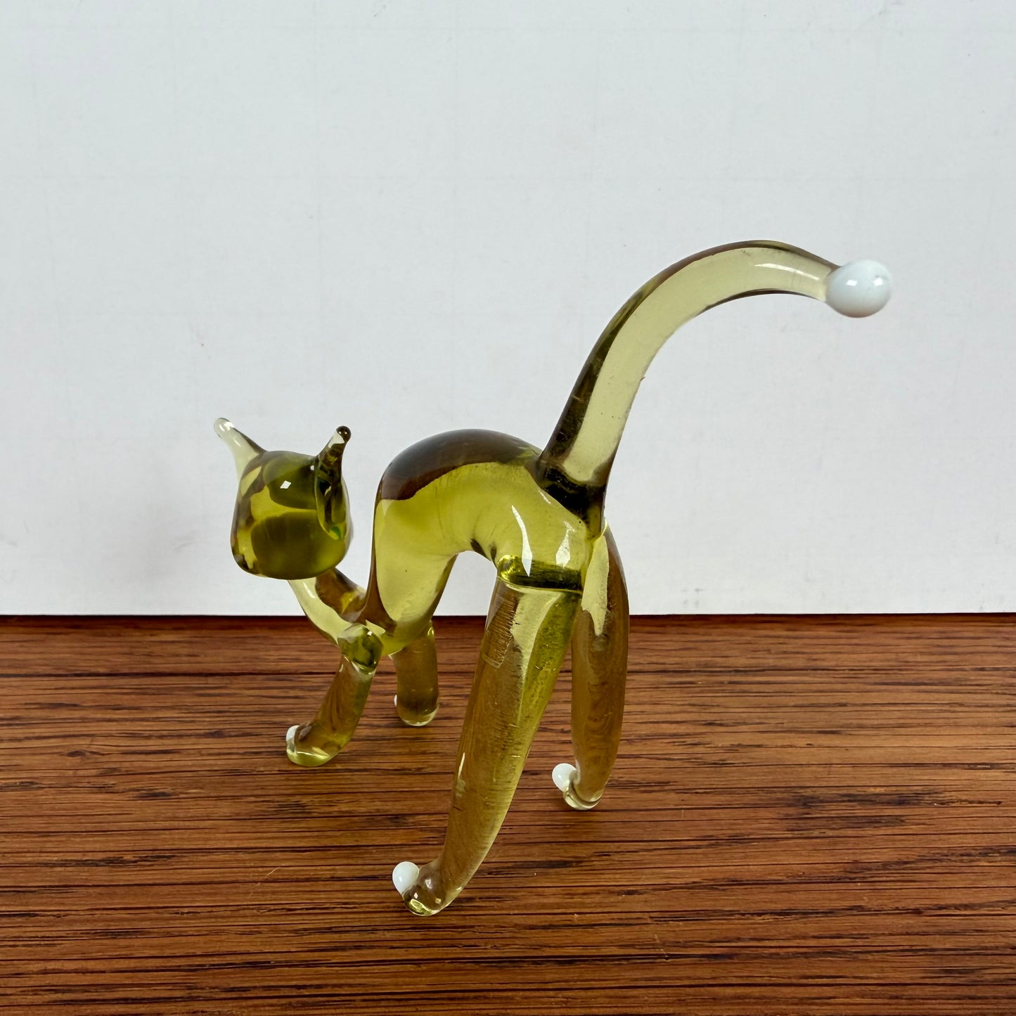 Vintage glazen gele kat