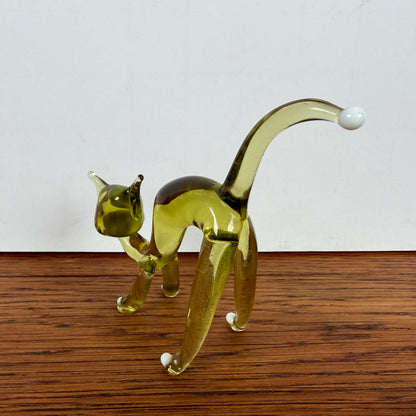 Vintage glazen gele kat