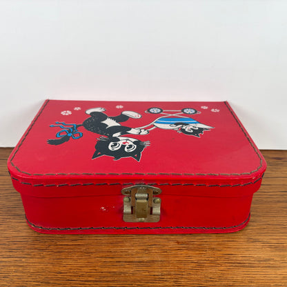 Vintage kinder koffertje kat