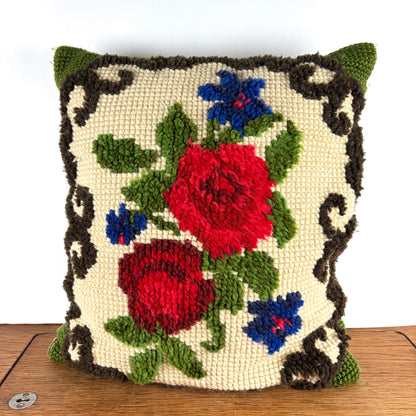 Vintage kussen met rozen