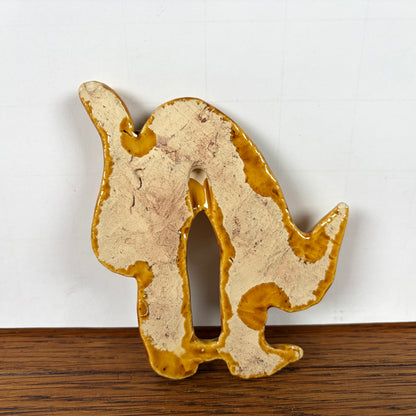 Vintage keramieken wandhanger kat