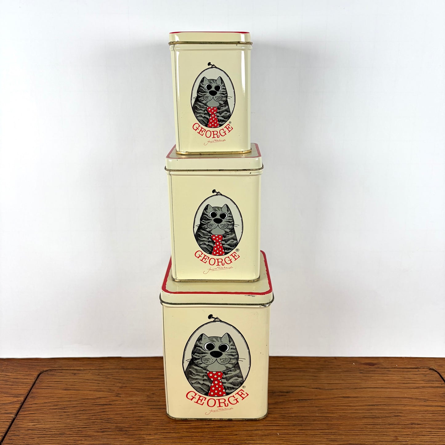 Vintage blikken George Happy Cat Design